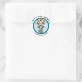 Sticker Rond Custom Happy Halloween Monstre maman bleue Favoris (Sac)