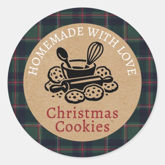 Sticker Rond Custom Homemade Christmas Cookies Label Sheet (Devant)