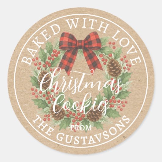 Sticker Rond Custom Homemade Christmas Cookies Label Sheet (Devant)