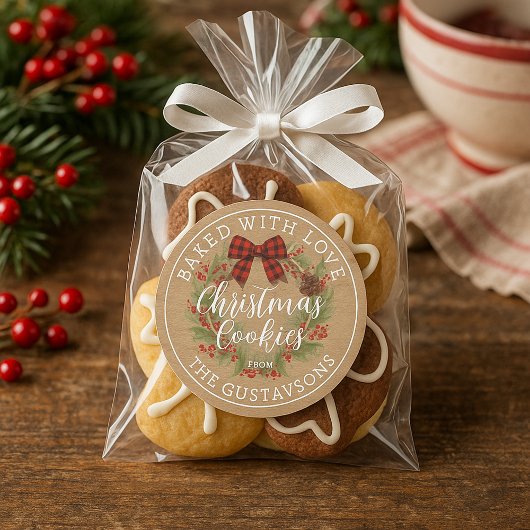 Sticker Rond Custom Homemade Christmas Cookies Label Sheet