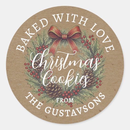Sticker Rond Custom Homemade Christmas Cookies Label Sheet (Devant)
