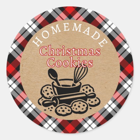 Sticker Rond Custom Homemade Christmas Cookies Label Sheet (Devant)