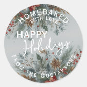 Sticker Rond Custom Homemade Christmas Cookies Label Sheet (Devant)