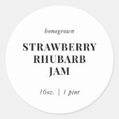 Sticker Rond Custom Homemade Food Jar Label (Devant)