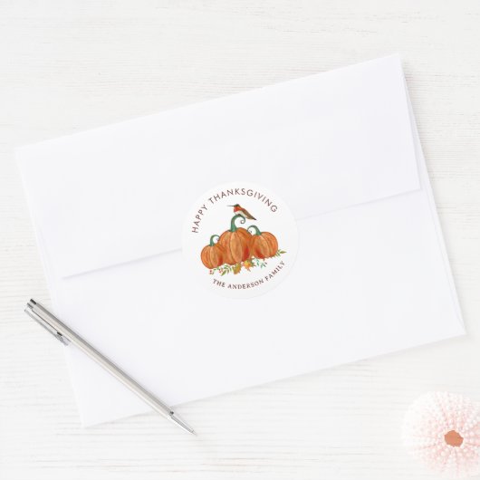 Sticker Rond Custom Hummingbird Thanksgiving (Enveloppe)