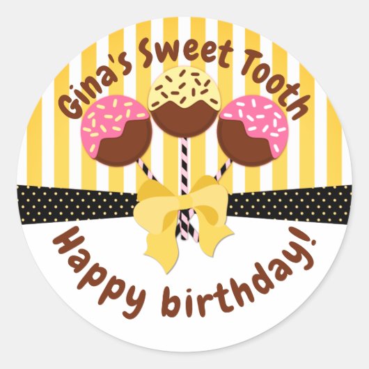 Sticker Rond Custom Joyeux Anniversaire Boulangerie Box Seals S (Devant)
