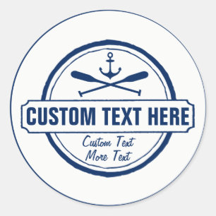 Sticker Rond Custom Lake, Beach House & Boat Ancre nautique