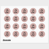 Sticker Rond Custom logo image business dusty rose pink (Feuille)
