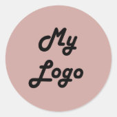 Sticker Rond Custom logo image business dusty rose pink (Devant)
