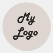 Sticker Rond Custom logo image business taupe (Devant)