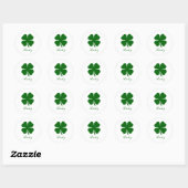 Sticker Rond Custom Lucky Clover (Feuille)