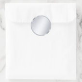 Sticker Rond Custom Metallic Silver Look Blank Template Elegant (Sac)