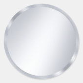 Sticker Rond Custom Metallic Silver Look Blank Template Elegant (Devant)
