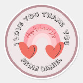 Sticker Rond Custom Minimal Round Name and Message Design (Devant)