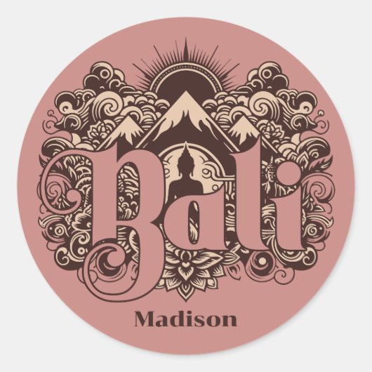 Sticker Rond Custom Name Bali (Devant)
