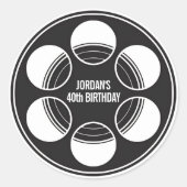 Sticker Rond Custom Name Clapperboard Stickers, Hollywood Party (Devant)