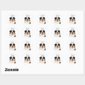 Sticker Rond Custom Pet from Photo & Name – Personalized Dog (Feuille)