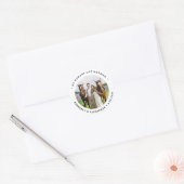 Sticker Rond Custom Photo Just Married Personalized Wedding (Enveloppe)