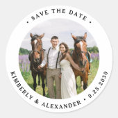 Sticker Rond Custom Photo Save The Date Wedding  (Devant)