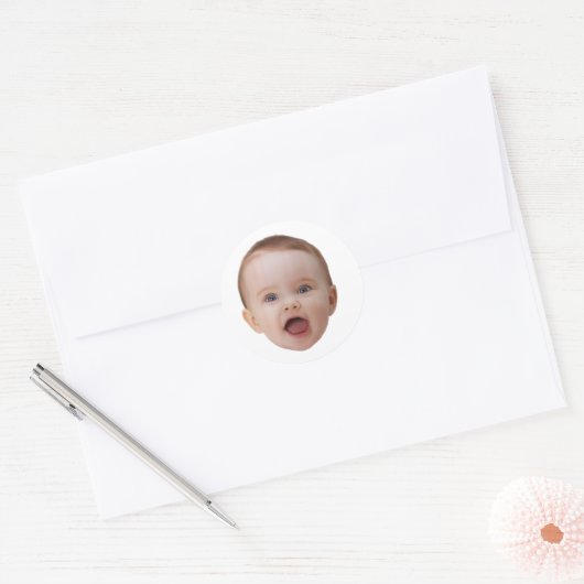 Sticker Rond Custom Photo Stickers, Custom Photo Face (Enveloppe)