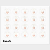 Sticker Rond Custom Pink Heart Wedding Sanitizer Hands Gel (Feuille)