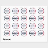 Sticker Rond Custom Political Election Campaign Candidate Name (Feuille)
