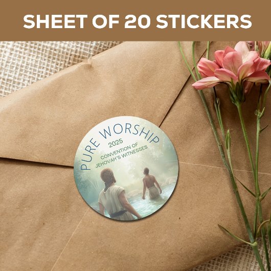 Sticker Rond Custom Pure Worship 2025 Convention JW