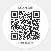 Sticker Rond Custom QR Code And Text Template (Devant)