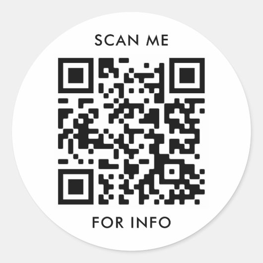 Sticker Rond Custom QR Code And Text Template (Devant)