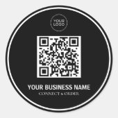 Sticker Rond Custom QR Code Business Logo | Branding   (Devant)
