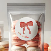 Sticker Rond Custom Red Bow Personalized Valentine's Day