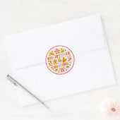 Sticker Rond Custom Retro "Noël arrive" Colorful Fun (Enveloppe)
