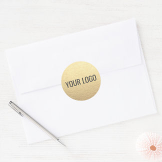 Sticker Rond Custom Simple Clean Gold Business Votre logo ici