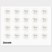 Sticker Rond CUSTOM Simple Elegant Blanc (Feuille)