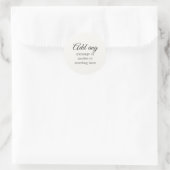 Sticker Rond CUSTOM Simple Elegant Blanc (Sac)