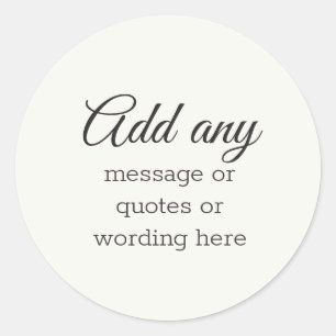 Sticker Rond CUSTOM Simple Elegant Blanc