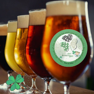 Sticker Rond Custom ST Patrick's Day Shamrock Petite fille
