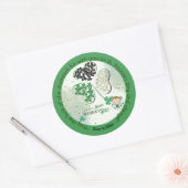 Sticker Rond Custom ST Patrick's Day Shamrock Petite fille (Enveloppe)