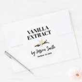 Sticker Rond Custom Vanilla Extract Label (Enveloppe)