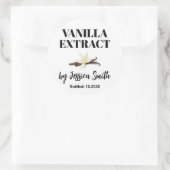 Sticker Rond Custom Vanilla Extract Label (Sac)