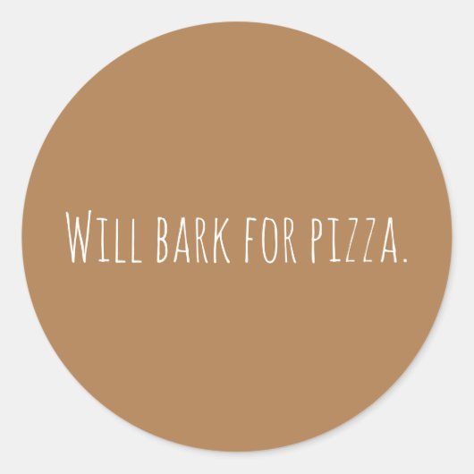Sticker Rond Custom Will Barre Pour Pizza Chien Dit Moderne (Devant)