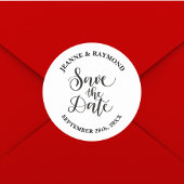 Sticker Rond Customisé Enregistrer Le Faire-part Mariage Date