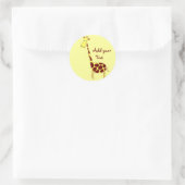Sticker Rond Customise-Le ! Cute Giraffe Design (Sac)
