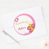 Sticker Rond Customisé*Stickers Papillon Livre (Enveloppe)