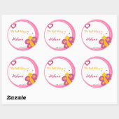 Sticker Rond Customisé*Stickers Papillon Livre (Feuille)