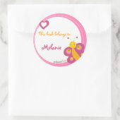 Sticker Rond Customisé*Stickers Papillon Livre (Sac)