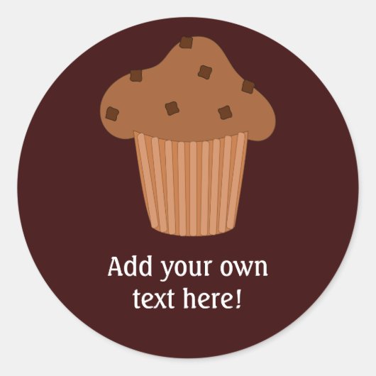 Sticker Rond Customiser ce graphique Choc Chip Muffin (Devant)