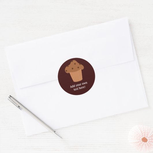 Sticker Rond Customiser ce graphique Choc Chip Muffin (Enveloppe)