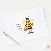 Sticker Rond Customisez-moi — Costume de fille en abeille (Enveloppe)
