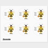 Sticker Rond Customisez-moi — Costume de fille en abeille (Feuille)